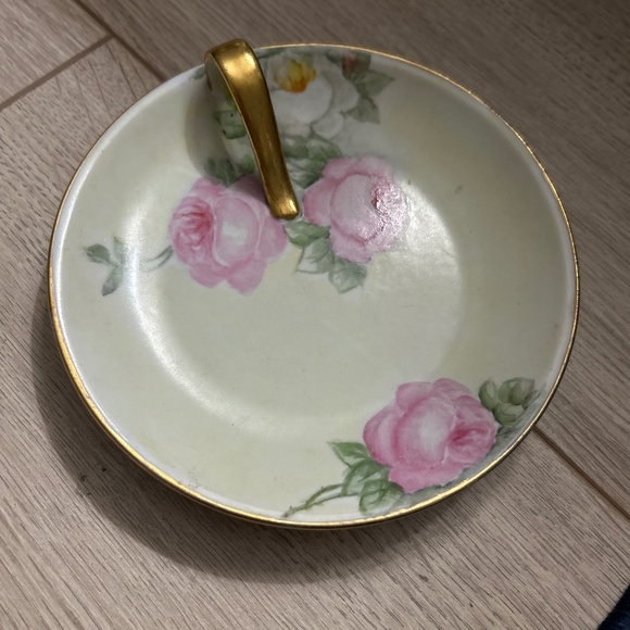 Vintage Bavaria Trinket Tray with Gold-Toned Handle Signed Very Good Condition. - Picture 1 of 6